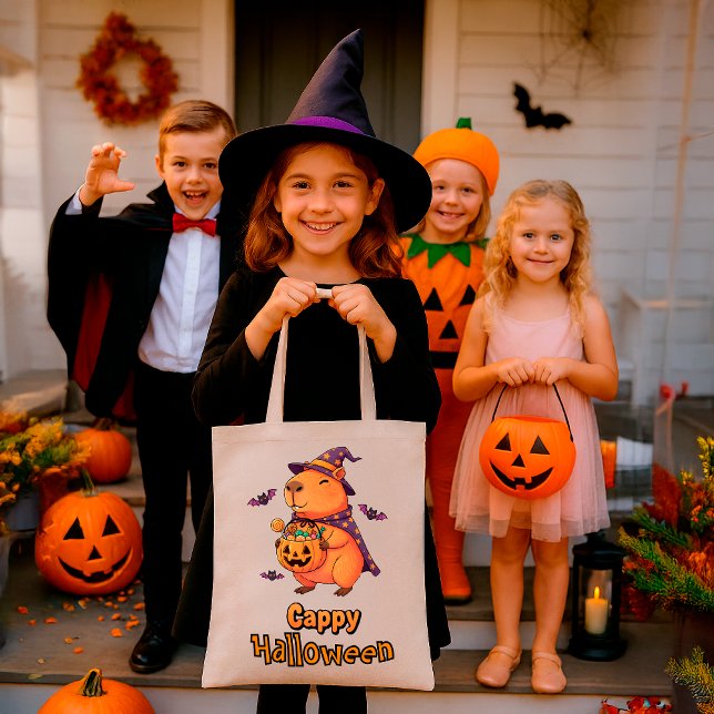 Tote Bag Cadeau éffrayant Cute Funny Cappy Halloween Capyba (Créateur téléchargé)