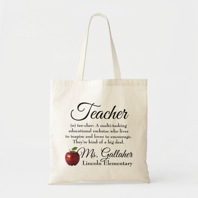 Tote Bag Cadeau enseignant fourre-tout (Devant)