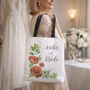 Tote Bag Cadeau Fleur Poppy pour la Mère de la Mariée