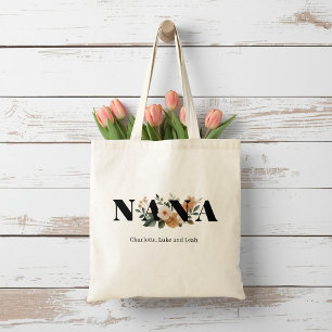Tote Bag Cadeau Floral Moderne et Personnalisé pour Nana