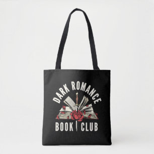 Tote Bag Cadeau floral noir Club de lecture de romance somb