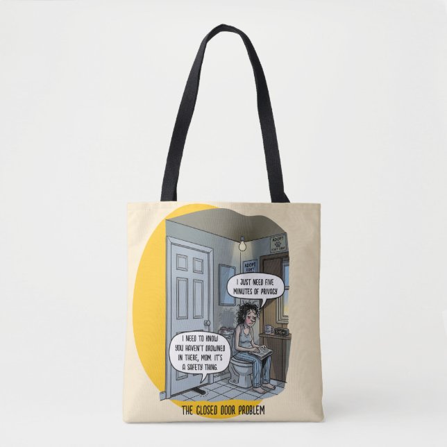 Tote Bag Cadeau Humour Salle de Bain Maman Chat Drôle (Devant)