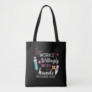 Tote Bag Cadeau infirmière Elle Travaille Volontiers Appa