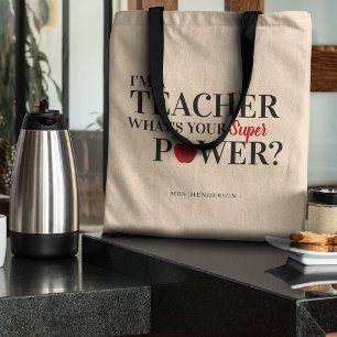 Tote Bag Cadeau 'Je suis un enseignant' moderne Cadeau d'