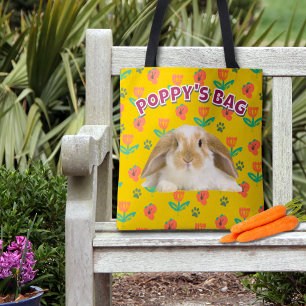 Tote Bag Cadeau lapin personnalisé, amusant animal de compa