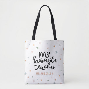 Tote Bag Cadeau moderne coloré préféré professeur star