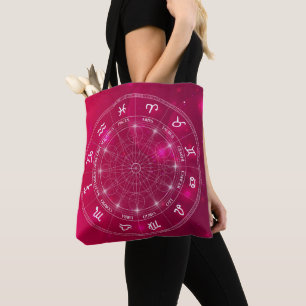 Tote Bag Cadeau moderne de zodiaque de roue d'astrologie