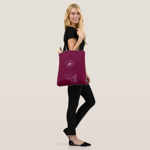 Tote Bag Cadeau personnalisé Août Fleur de naissance du pav