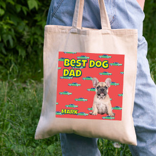 Tote Bag Cadeau personnalisé Best Dog Dad - Fun Pet Photo