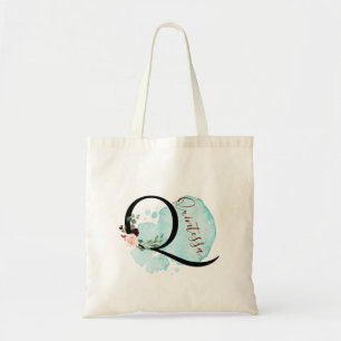 Tote Bag Cadeau personnalisé Bourgogne Floral Q Fête des ma