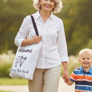 Tote Bag Cadeau personnalisé d'art pour enfants pour grand-