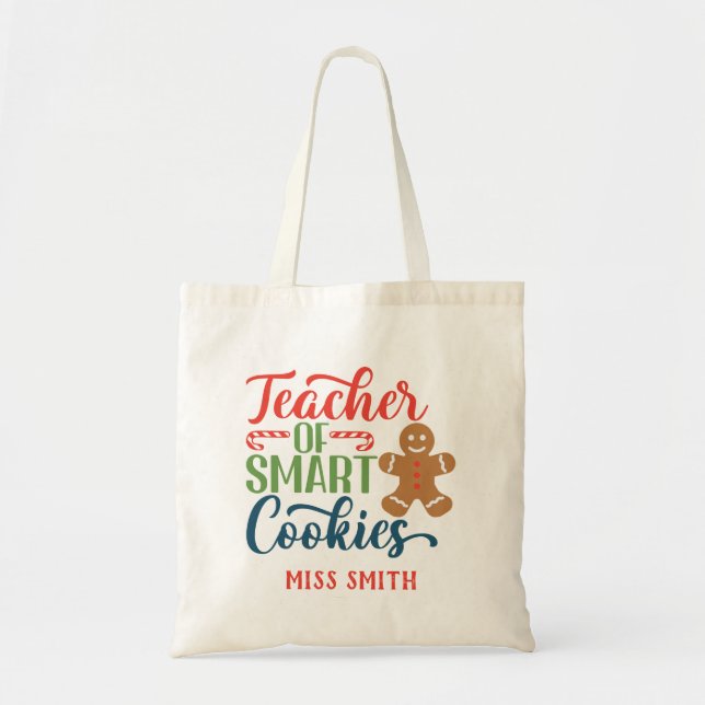 Tote Bag Cadeau personnalisé de l'enseignant de Noël (Devant)