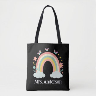 Tote Bag Cadeau personnalisé de professeur arc-en-ciel past