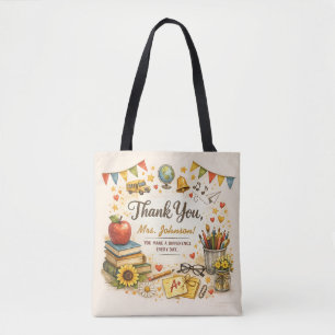 Tote Bag Cadeau personnalisé de remerciement d'enseignant à