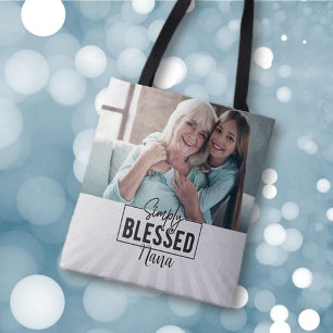 Tote Bag Cadeau! Personnalisé "Simply Blessé" Foi Fondé Sur