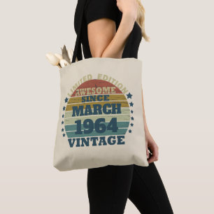 Tote Bag Cadeau personnalisé vintage 60e anniversaire