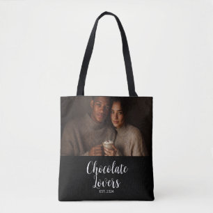 Tote Bag Cadeau photo établi pour couple amateur de chocola