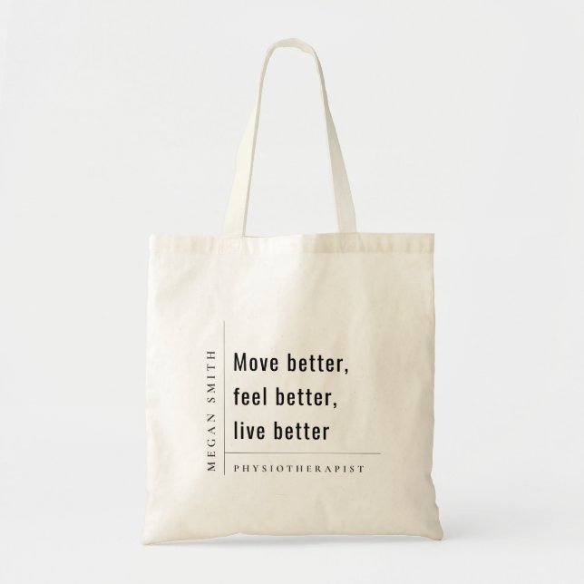 Tote Bag Cadeau physiothérapeutique minimaliste moderne (Devant)