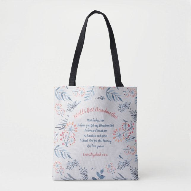 Tote Bag CADEAU - Poèmes de Grand-Mère écrits par ses Petit (Devant)