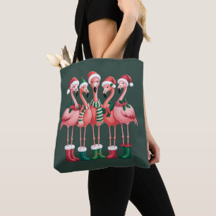 Tote Bag Cadeau pour amateur de flamant rose Noël Joyeux Xm
