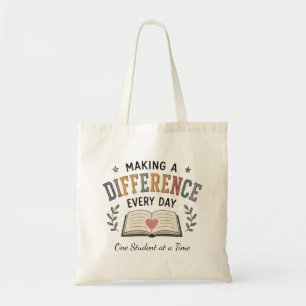 Tote Bag Cadeau pour enseignant de l'école qui fait une dif