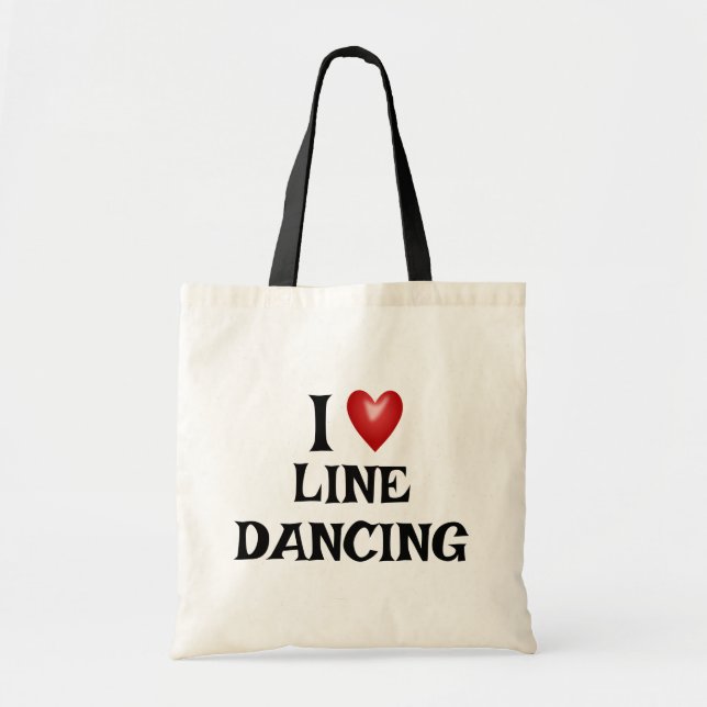 Tote Bag Cadeau pour Line Dance Lover I Heart Line Dancing (Devant)