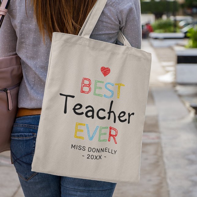 Tote Bag Cadeau PTA Cute | Meilleur enseignant jamais (Créateur téléchargé)