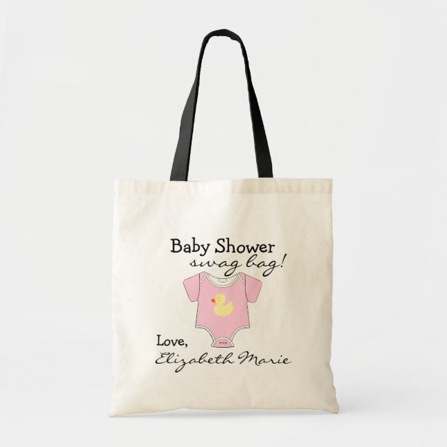 Tote Bag Cadeau rose de faveur d'invité de baby shower (Devant)