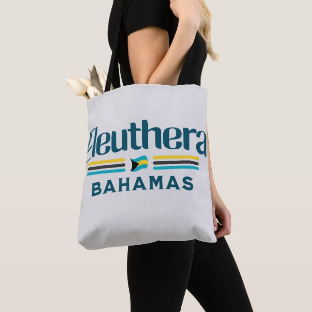 Tote Bag Cadeau souvenir Bahamas : Eleuthera Bahamas Drapea (De près)