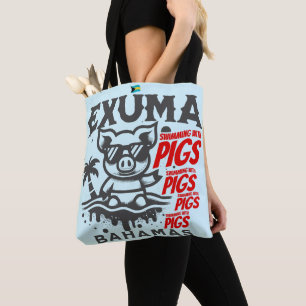 Tote Bag Cadeau souvenir Bahamas : Exuma Bahamas Swimming P