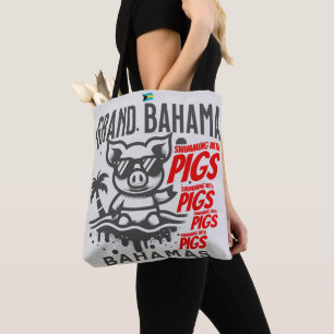Tote Bag Cadeau souvenir Bahamas : Grand Bahama Pigs de nat