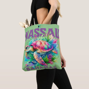 Tote Bag Cadeau souvenir Bahamas : Nassau Bahamas Sea Turtl