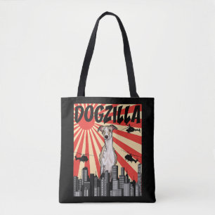 Tote Bag Cadeau Whippet   drôle japonaise dogzilla whippet