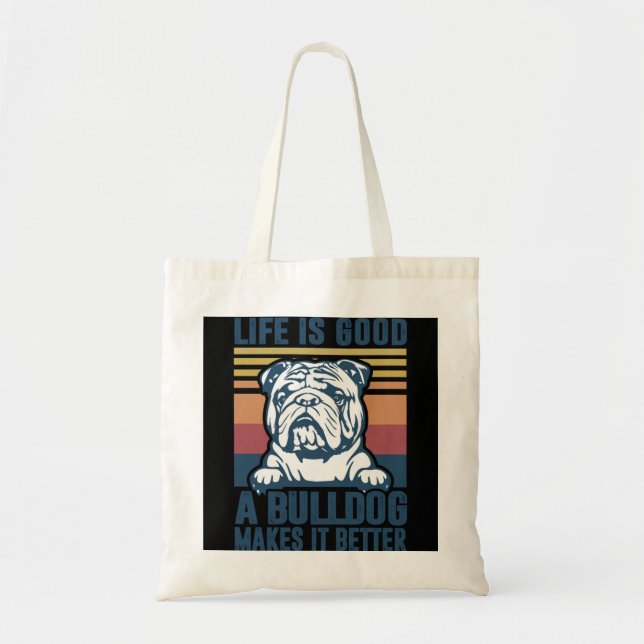 Tote Bag Cadeaux Bulldog Pour Femmes Hommes Chien Papa Chie (Devant)