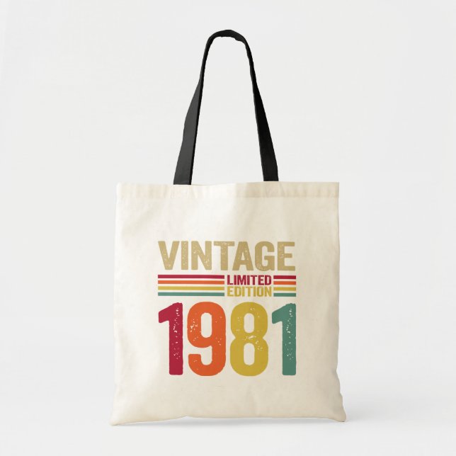 Tote Bag Cadeaux de 41 ans Vintage 1981 41e anniversaire (Devant)