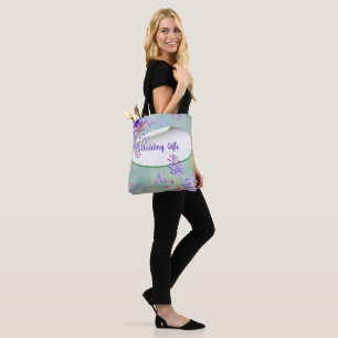 Tote Bag Cadeaux de mariage vert lavande