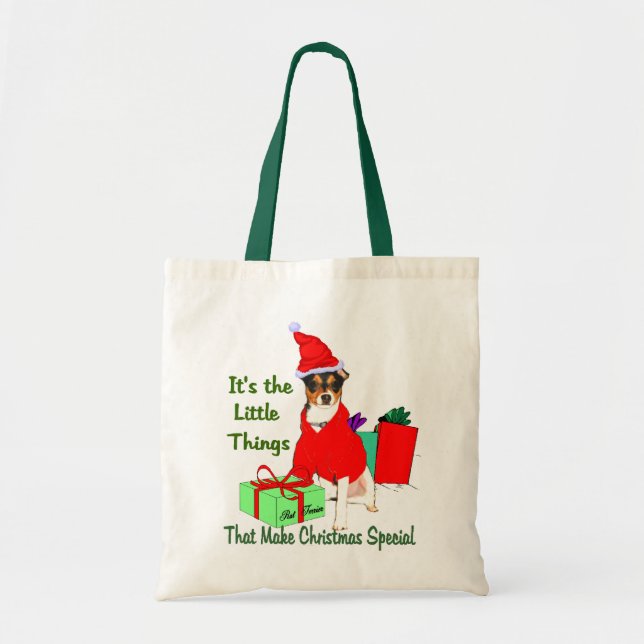 Tote Bag Cadeaux de Noël de Rat Terrier (Devant)