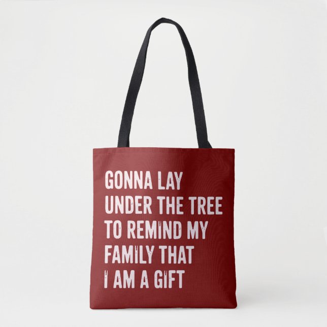Tote Bag Cadeaux de Noël drôles sous l'arbre (Devant)