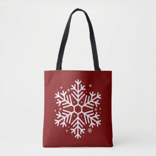 Tote Bag Cadeaux de Noël Flocons de Neige Hiver Famille Xma
