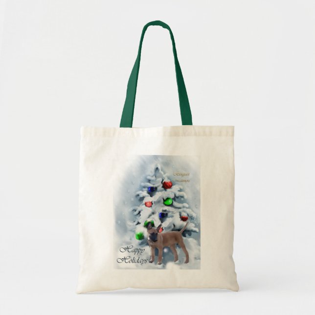 Tote Bag Cadeaux de Noël Malinois belge (Devant)
