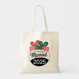 Tote Bag Cadeaux de Noël modernes 1er Noël de mariage