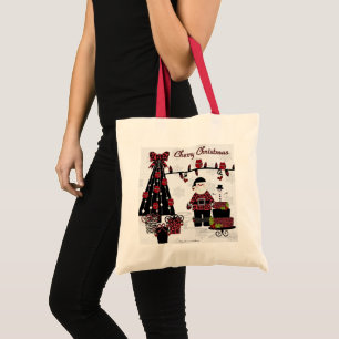 Tote Bag Cadeaux de Noël RAB Rockabilly Cerise Santa