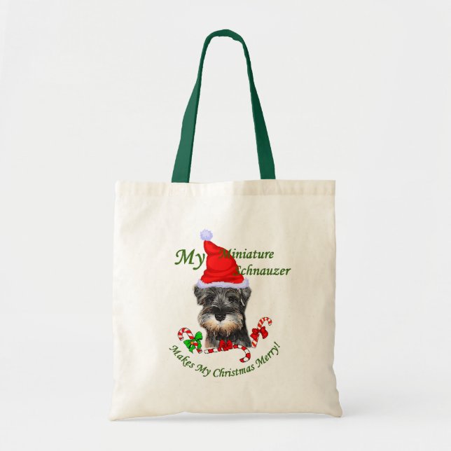 Tote Bag Cadeaux de Noël Schnauzer Miniature (Devant)