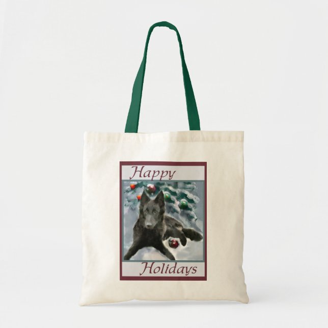 Tote Bag Cadeaux de Noël Sheepdog belge (Devant)