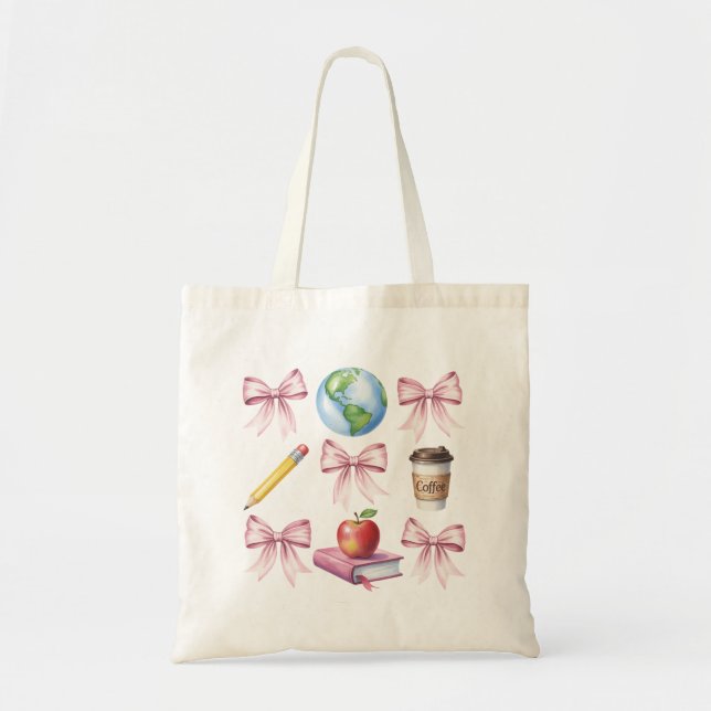 Tote Bag Cadeaux de reconnaissance de café pour enseignant  (Devant)