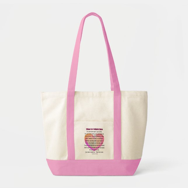 Tote Bag Cadeaux pédiatriques de poème d'infirmière (Devant)