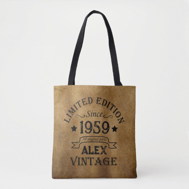 Tote Bag Cadeaux personnalisés vintages 65e anniversaire (Devant)