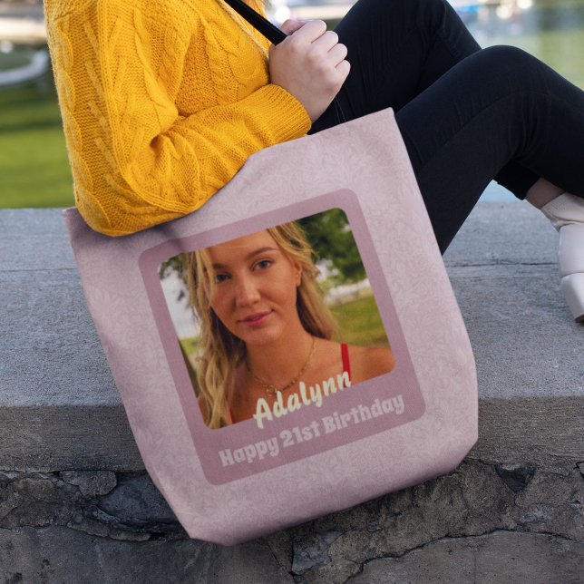Tote Bag Cadeaux photo personnalisés pour les femmes de 21  (gifts for 21 year old female)
