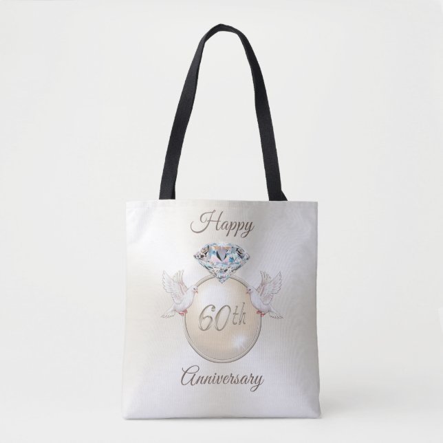 Tote Bag Cadeaux pour le 60ème anniversaire pratiques et be (Devant)