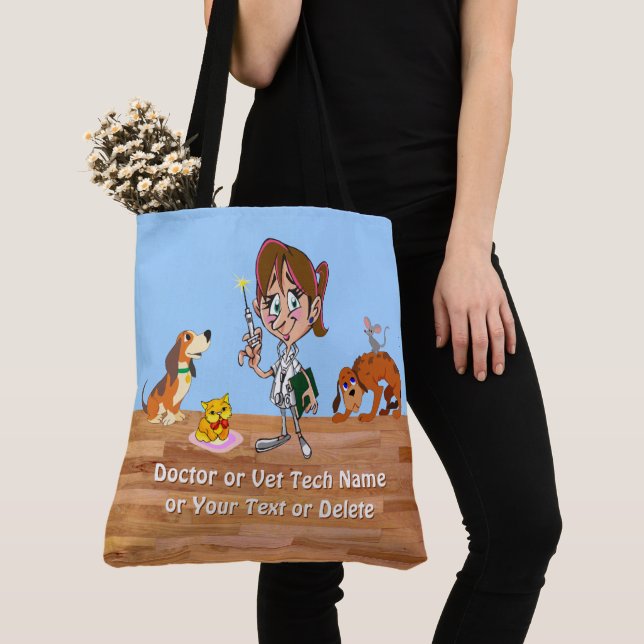 Tote Bag Cadeaux Vétérinaires, Cadeaux de Noël Vet Tech (De près)